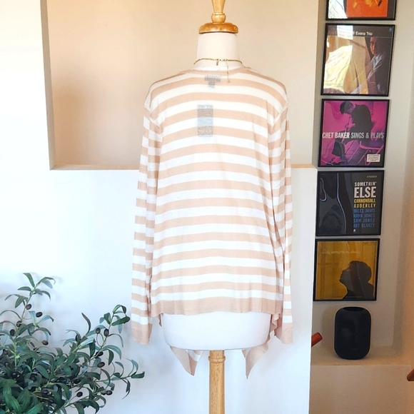 TORRID Tissue Weight Cardigan Drape Front Stripe Sweater 2X - Picture 9 of 13